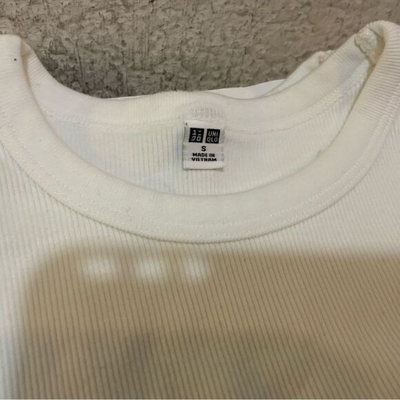 Bundle of 3 Uniqlo White Supima Cotton Crewneck size S - Picture 4 of 8